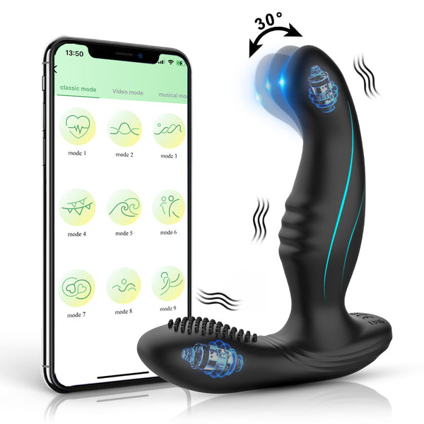 Murderer-Finger-like Wiggle Dual Vibrating Prostate Massager Anal Butt Plug Vibrator