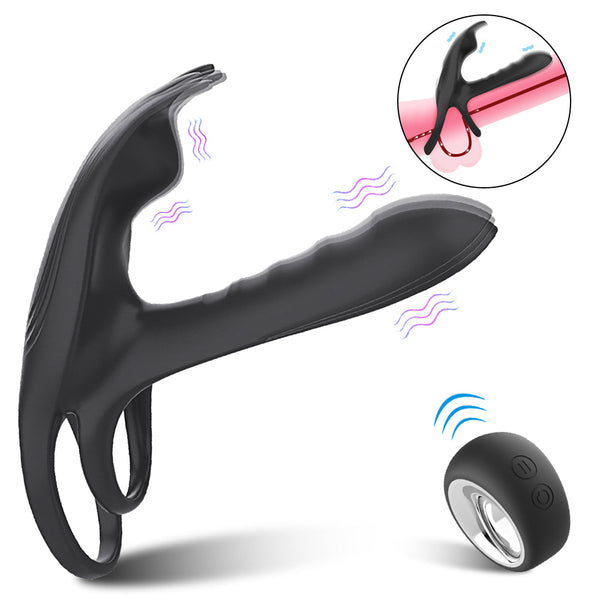 Couple Vibrator with Dual Motor Cockring Wireless Remote Control Penis Ring