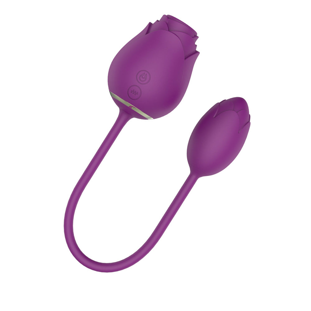 Rose Flower Clit Sucker with Bullet Vibrator S3 Purple