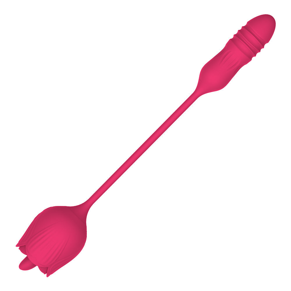 Rose Tongue Licking Vibrator with G Spot Thrusting Bullet Vibrator S1