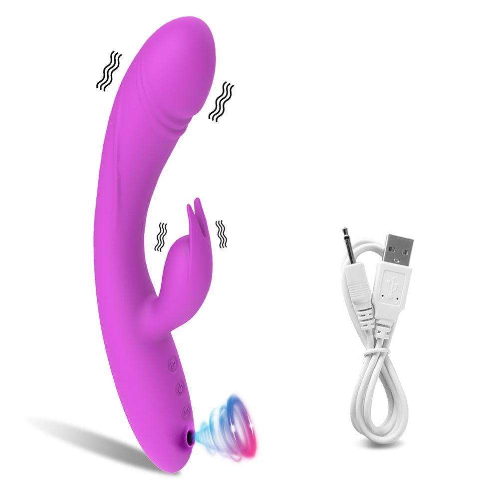 Rabbit Vibrator with Clit Sucker On the End V9