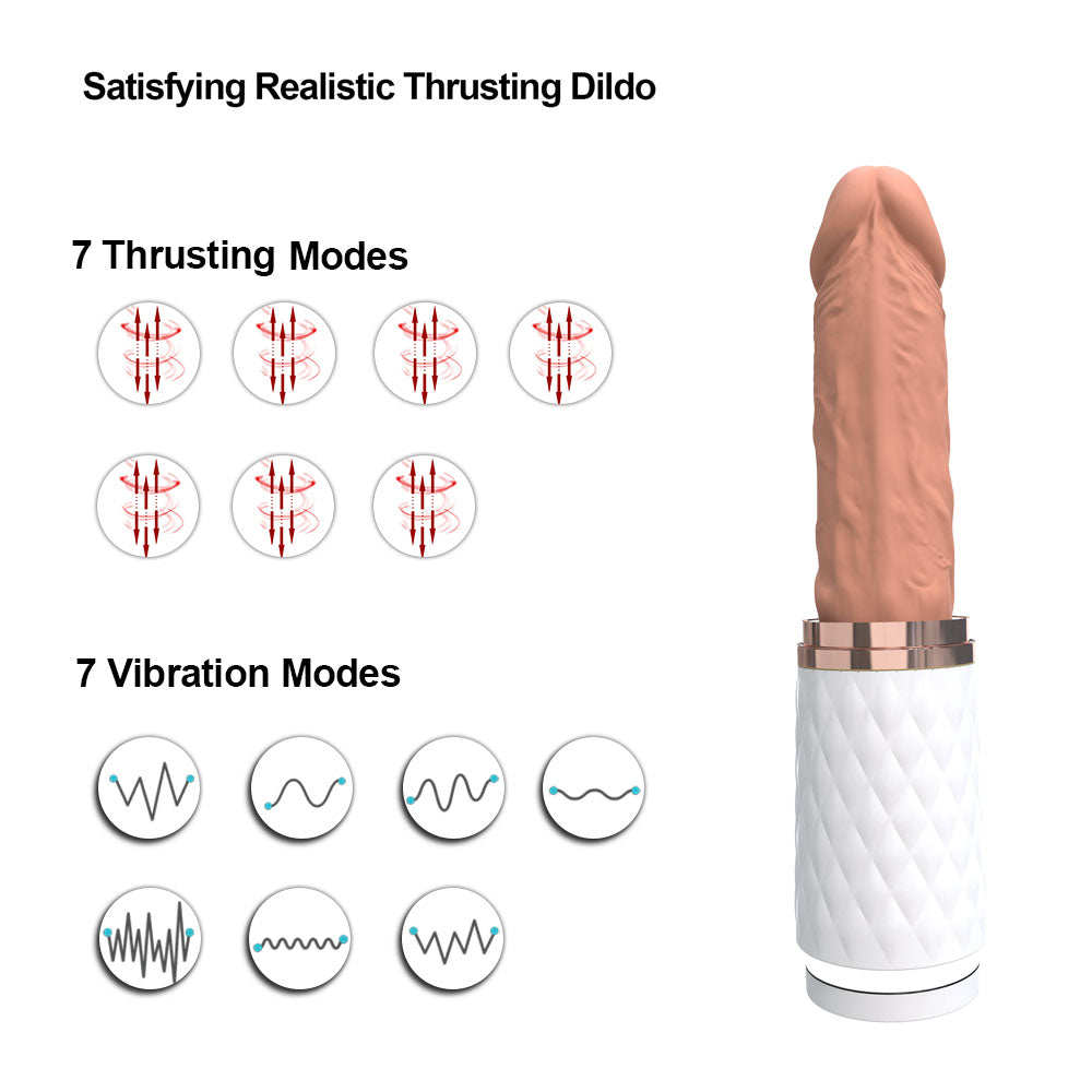 Discreet Mini Sex Machine with Thruster Dildo Heating and Vibrating Cup Design F2