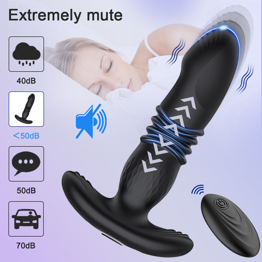 Prostate Thrusting Vibration Butt Plug with Remote Control A1 