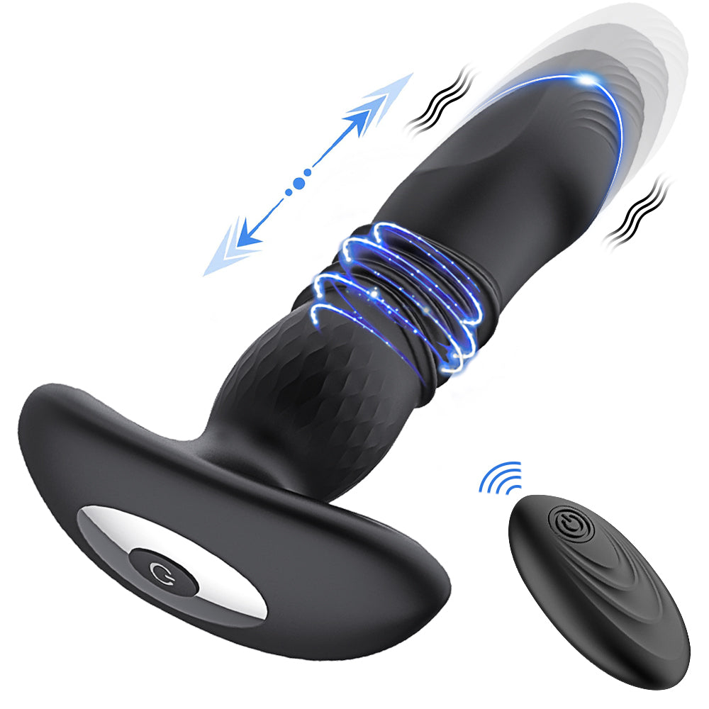 Prostate Thrusting Vibration Butt Plug with Remote Control A1 