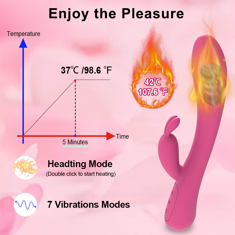 7 Frequencies Rabbit Vibrator with 42℃ Heating V8