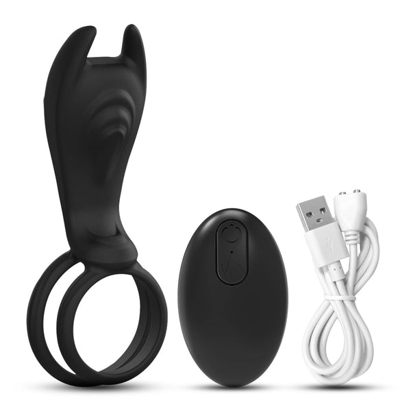 Remote Control Batman Sperm Lock Ring&Men's Delayed Ejaculation Erection Penis Ring