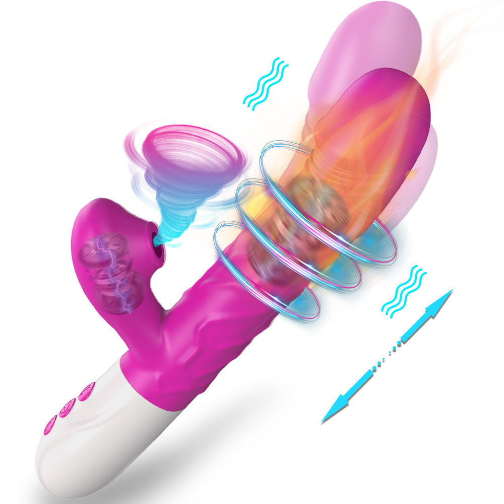 G Spot Thrusting Vibrator with Clit Stimulation Sucker V5