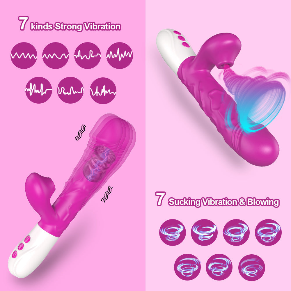 G Spot Thrusting Vibrator with Clit Stimulation Sucker V5