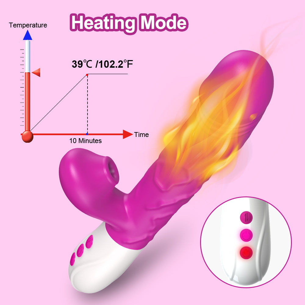 G Spot Thrusting Vibrator with Clit Stimulation Sucker V5