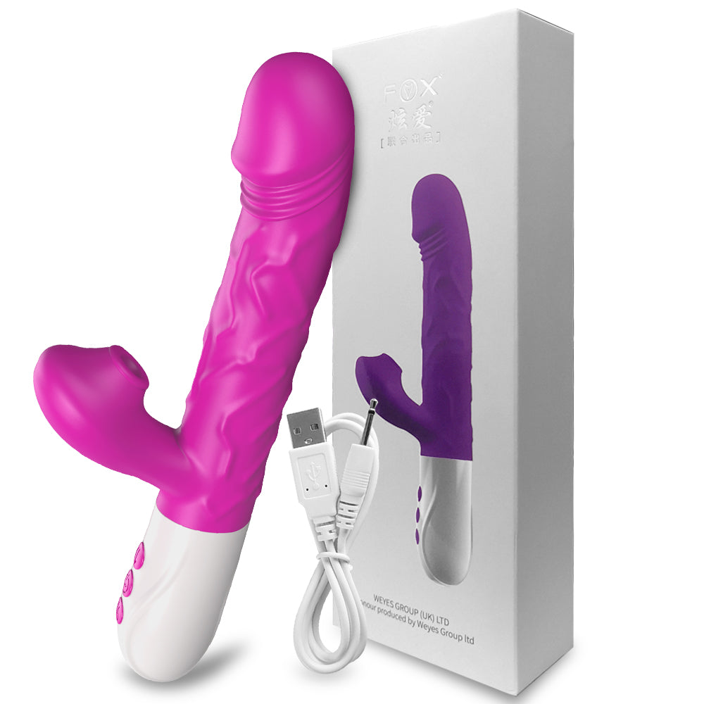 G Spot Thrusting Vibrator with Clit Stimulation Sucker V5