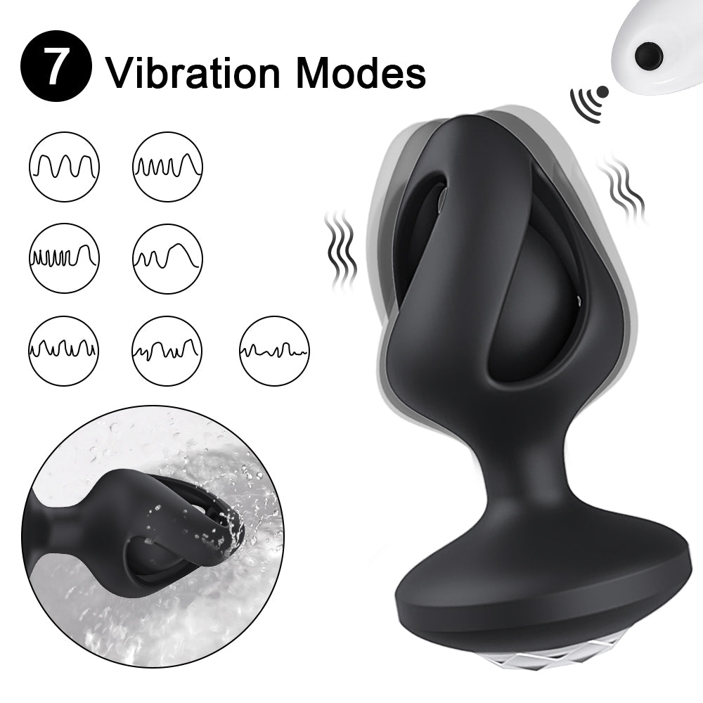 Vibrating Hollow Butt Plug with Remote Control - A3