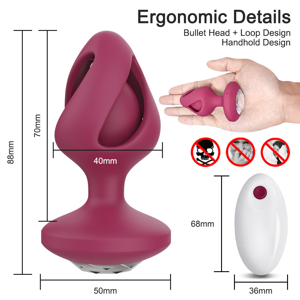 Vibrating Hollow Butt Plug with Remote Control - A3