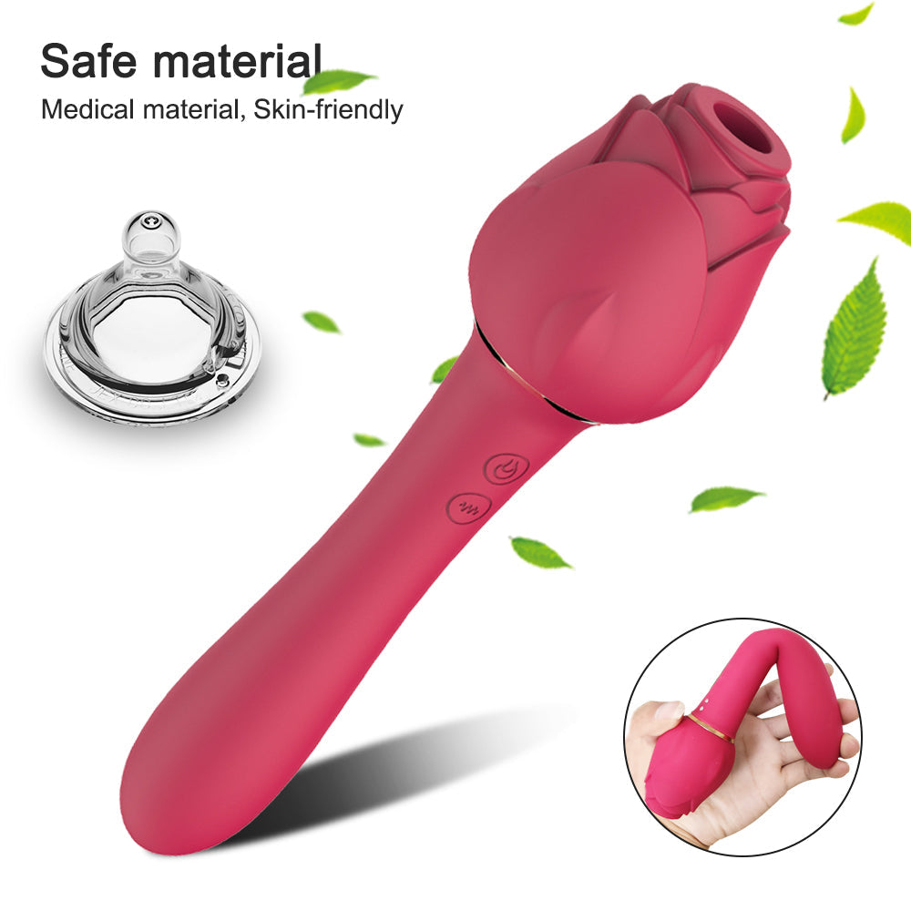 Rose Vibrator with Clit Sucking Stimulator S4