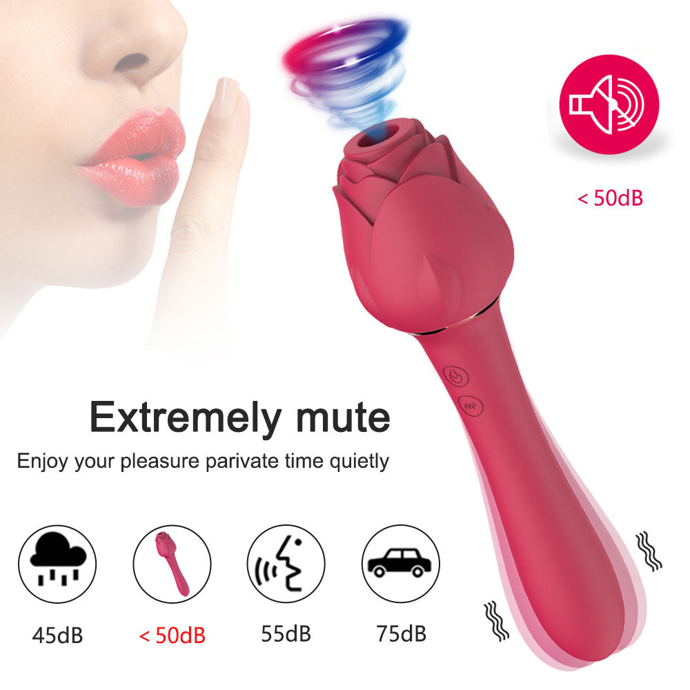 Rose Vibrator with Clit Sucking Stimulator S4